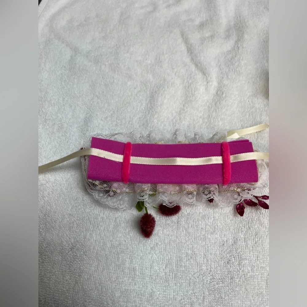 Floral Dog Collar with Lace and Ribbon